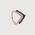 Chevron Onyx Gold & Diamond Finger Ring,,hi-res view 2