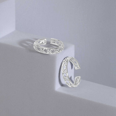 Classic Mesh Silver Toe Rings