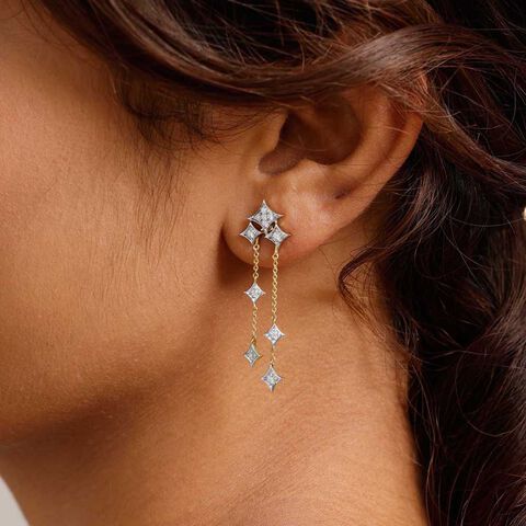 Starlit Cascade Diamond Drop Earrings