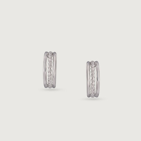 Chic Rope Silver Earrings