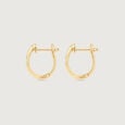 Sculpted Flow Gold Hoop Earrings,,hi-res view 2