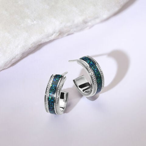 Ethereal Shine Silver Hoop Earrings