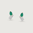 Onyx Sparkle Gold & Diamond Stud Earrings,,hi-res view 3