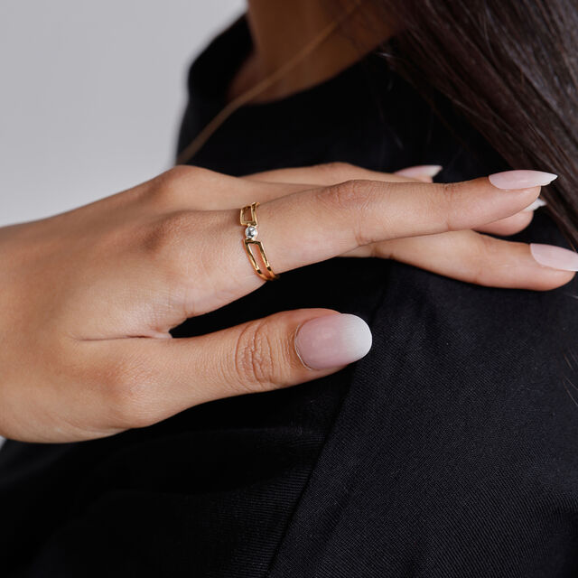 Dynamic Twisted Gold Ring,,hi-res image number null