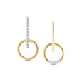 14KT Yellow Gold Fine Line Diamond Drop Earrings,,hi-res view 1