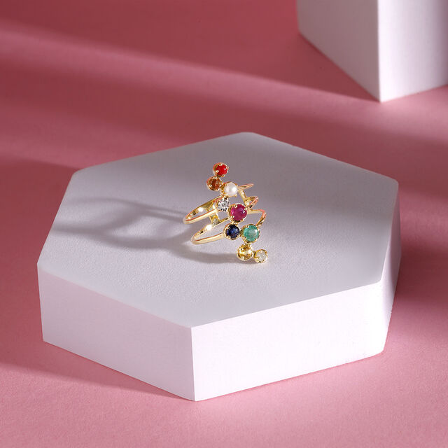 Chic Fusion 14KT Navaratna Finger Ring,,hi-res image number null