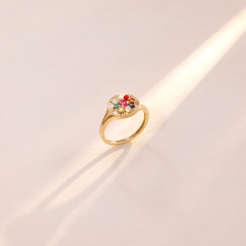Glowing Navaratna Diamond Ring