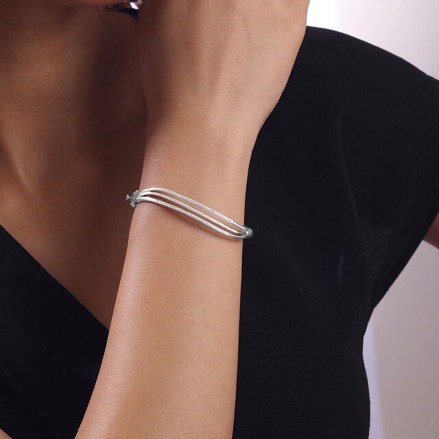Graceful Layered Silver Bangle,,hi-res image number null