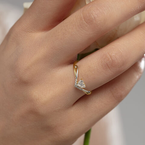 Celestial Heart 14 kt Gold & Diamond Finger Ring