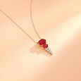 Dramatic Red Lariat Gold Necklace,,hi-res view 1