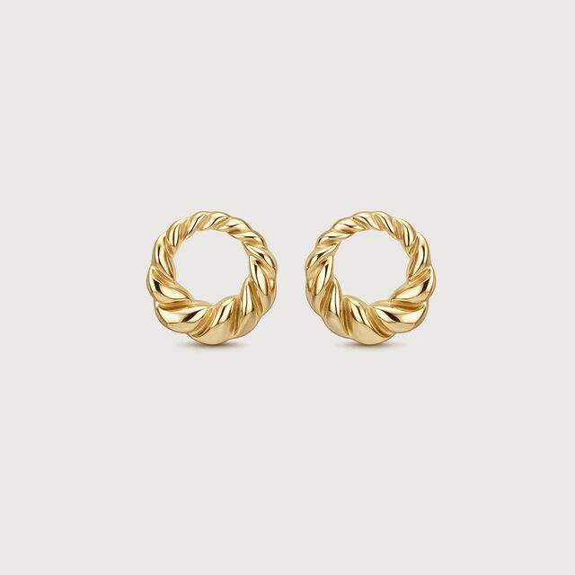 Twisted Loop Gold Stud Earrings,,hi-res image number null