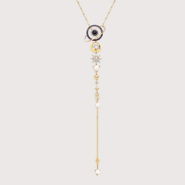Stellar Elegance The Cosmic Droplet 14KT Diamond Necklace,,hi-res image number null