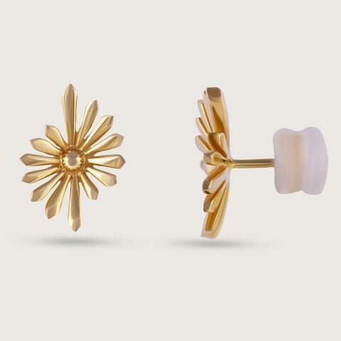 Dazzling Sunburst Gold Stud Earrings