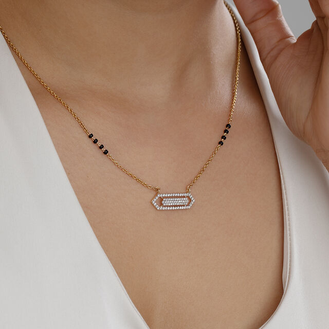 Modern Marvel Gold and Diamond Mangalsutra,,hi-res image number null