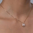 Soft Lustrous Pearl & Diamond Pendant,,hi-res view 2