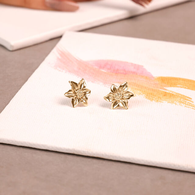 Blooming Radiance Gold Stud Earrings,,hi-res image number null