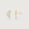 Solar Slice Diamond Stud Earrings,,hi-res view 4