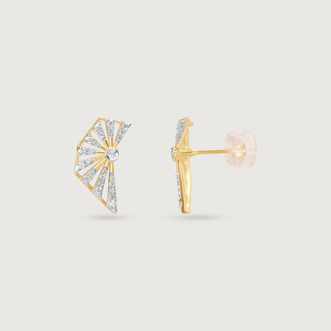 Solar Slice Diamond Stud Earrings