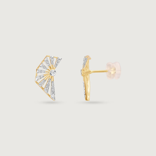 Solar Slice Diamond Stud Earrings,,hi-res image number null