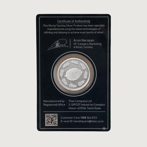10 GM 999 Sacred Tulsi Leaf silver Coin