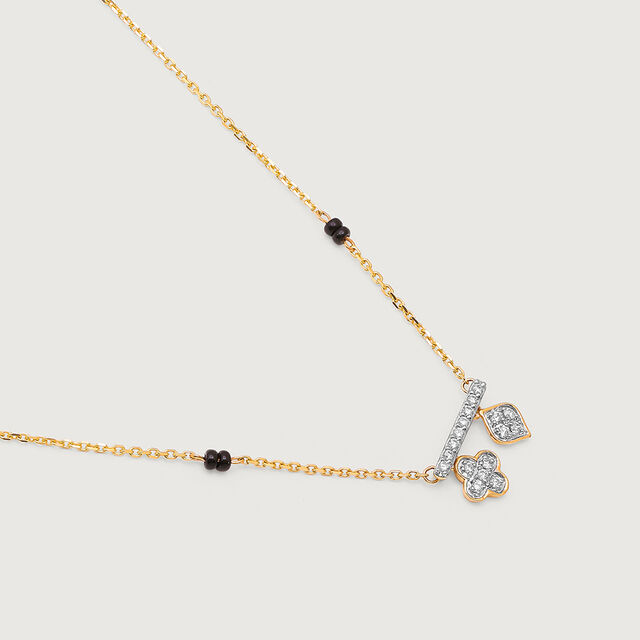 Serene Charm 14 Kt Gold and Diamond Mangalsutra,,hi-res image number null