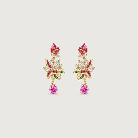 Blossoming Radiance Diamond Drop Earrings