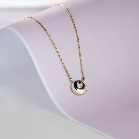 Orbital Aura Evil Eye Gold Pendant with Chain