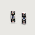 Cosmic Drip Silver Hoop Earrings,,hi-res view 4