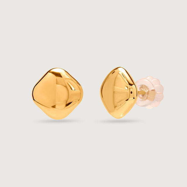 Square Sensation 18KT Gold Stud Earrings,,hi-res image number null