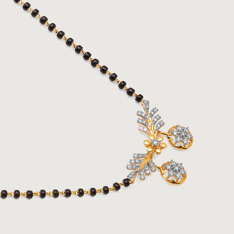 Floral Grace 18 Kt Gold and Diamond Vati Mangalsutra