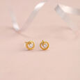 Twirl Radiance 14 Kt Gold and Diamond Stud Earrings,,hi-res view 1