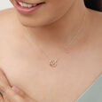 14KT Rose Gold Oval Shaped Diamond Necklace,,hi-res view 3