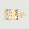 Textured Contrast Gold Stud Earrings,,hi-res view 4