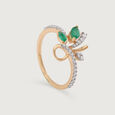 Leaf Enchantment 14KT Gold & Emerald Ring,,hi-res view 4