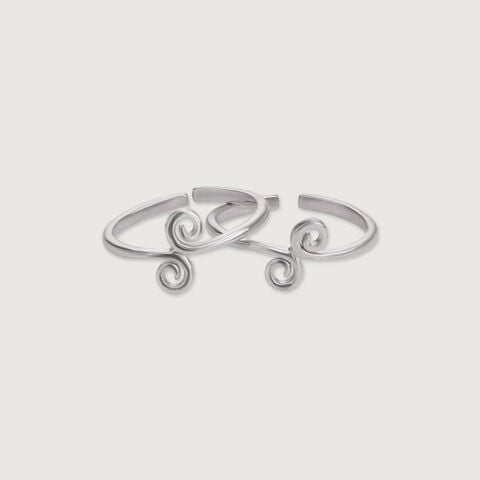 Curvy Chic Silver Toe Rings