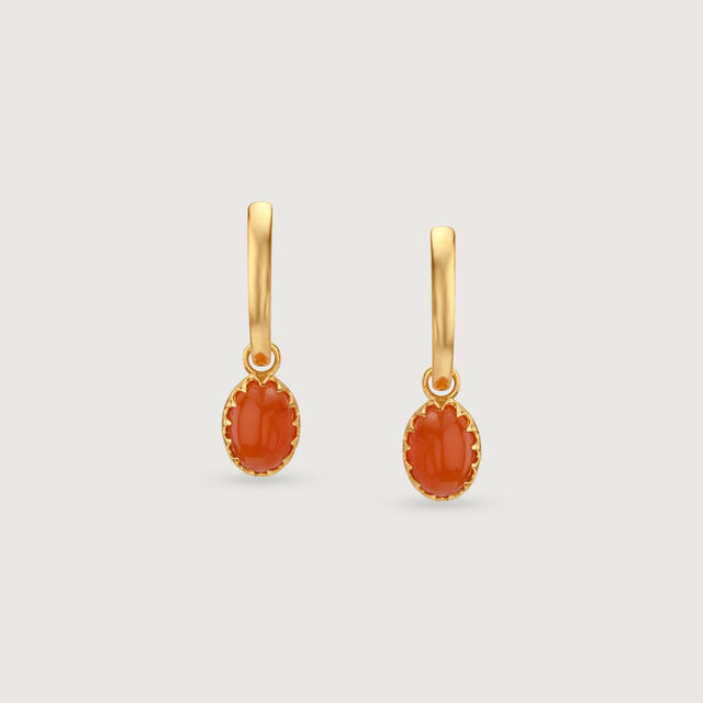 Solar Glow Carnelian Hoop Earrings,,hi-res image number null