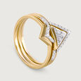 Stackable Lippan Art Gold & Diamond Finger Ring,,hi-res view 3
