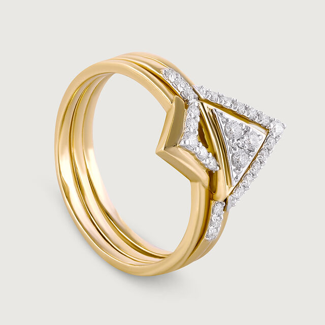 Stackable Lippan Art Gold & Diamond Finger Ring,,hi-res image number null