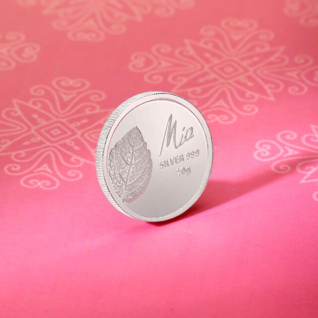 10 GM 999 Sacred Tulsi Leaf silver Coin,,hi-res image number null