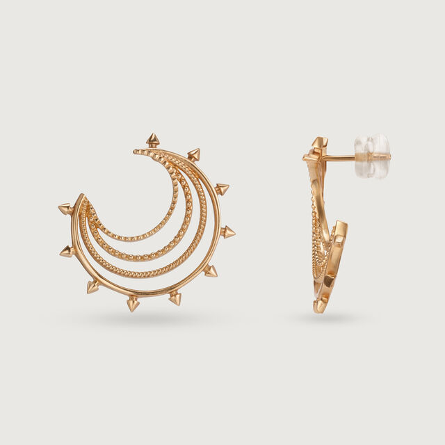 14KT Yellow Gold Eclipse Glow Stud Earrings,,hi-res image number null