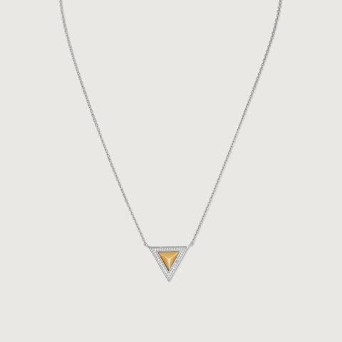 Sunny Geometric Mother of Pearl Silver Necklace