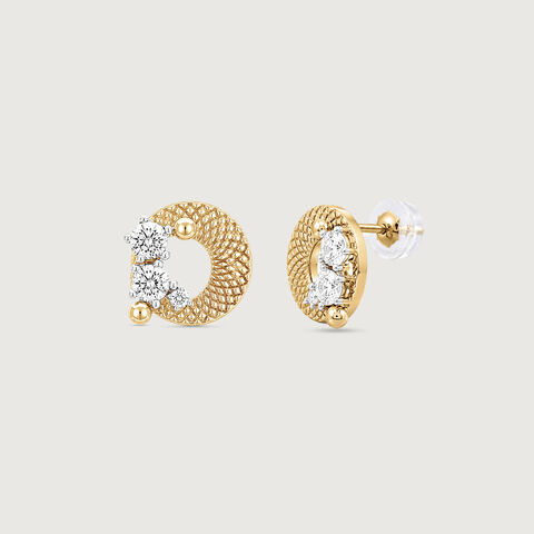 Textured Orbit Diamond Stud Earrings