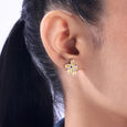 Sunny Bloom Silver Stud Earrings,,hi-res view 2