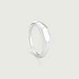 Matte Block Silver Ring,,hi-res view 3