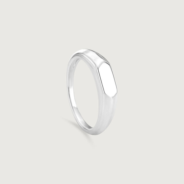 Matte Block Silver Ring,,hi-res image number null