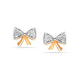 14KT Rose Gold Opulent Floral Twist Diamond Stud Earring,,hi-res view 1