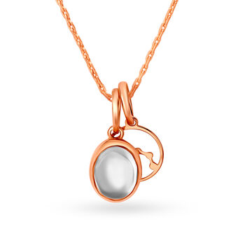 Mia 14KT Rose Gold Topaz Aries Birthstone Pendant