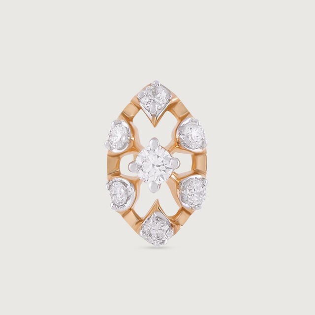 Lattice Sparkle Gold and Diamond Nose Pin,,hi-res image number null