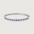 Bold Lattice Silver Bangle,,hi-res view 3