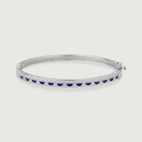 Bold Lattice Silver Bangle